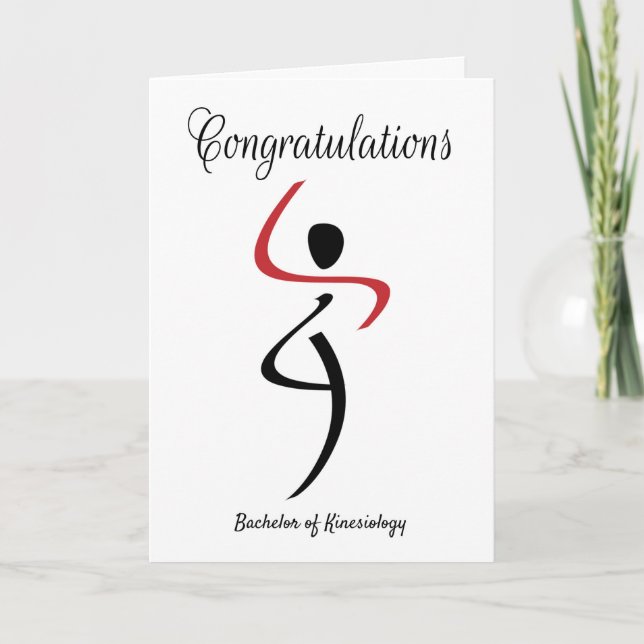 Tarjeta Felicitaciones por la licenciatura en kinesiología (Anverso)