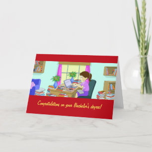 Tarjeta Felicitaciones por la licenciatura, libros diverti