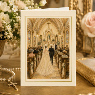 Tarjeta Felicitaciones por la Misa de Boda Católica