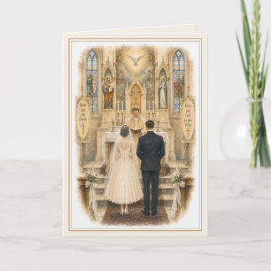 Tarjeta Felicitaciones por la Misa de Boda Católica Aleman