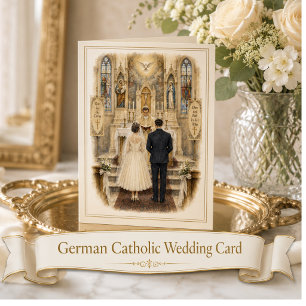 Tarjeta Felicitaciones por la Misa de Boda Católica Aleman