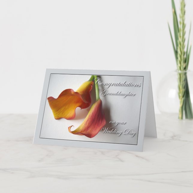 Tarjeta Felicitaciones por la nieta, Día de la Boda (Anverso)