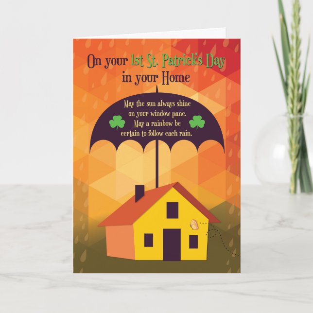 Tarjeta Felicitaciones por la nueva casa, el paraguas por  (Anverso)