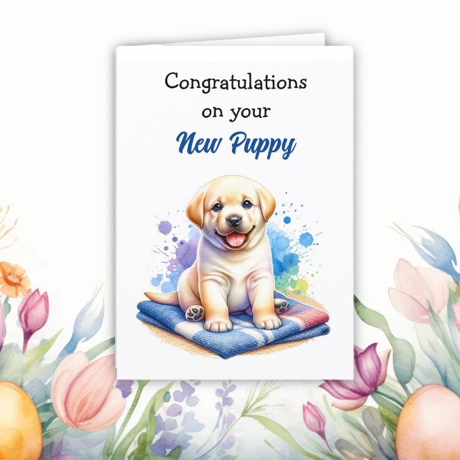 Tarjeta ¡Felicitaciones por la nueva pipa! Labrador (Subido por el creador)