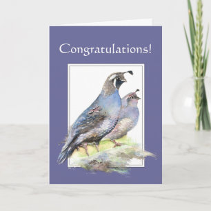 Tarjeta Felicitaciones por las aves de codorniz de Couple
