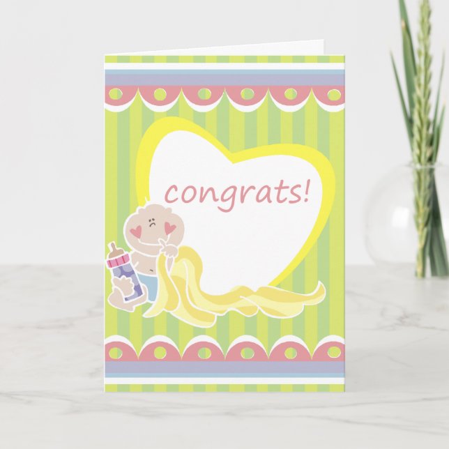 Tarjeta Felicitaciones Por Las Cartas De Recién nacido (Anverso)