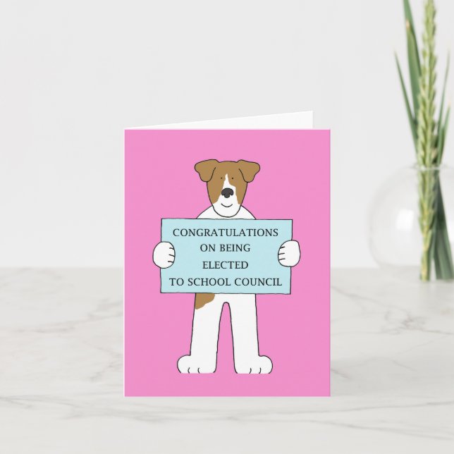 Tarjeta Felicitaciones por las elecciones al Consejo Escol (Anverso)