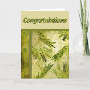 Tarjeta Felicitaciones por las hojas verdes botánicas
