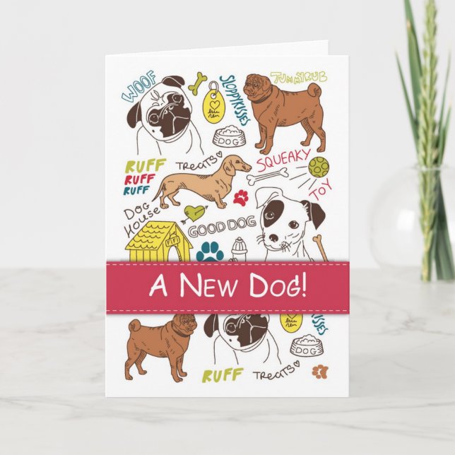 Tarjeta Felicitaciones por las razas mixtas de perros nuev (Anverso)