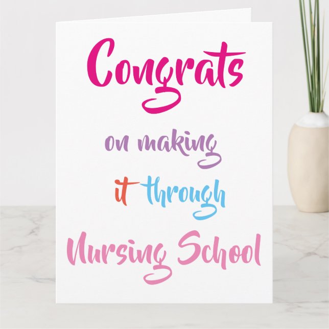 Tarjeta Felicitaciones por lograrlo a través de la escuela (Anverso)