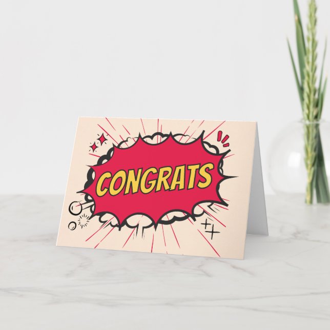 Tarjeta Felicitaciones por nuevo trabajo con explosión (Anverso)