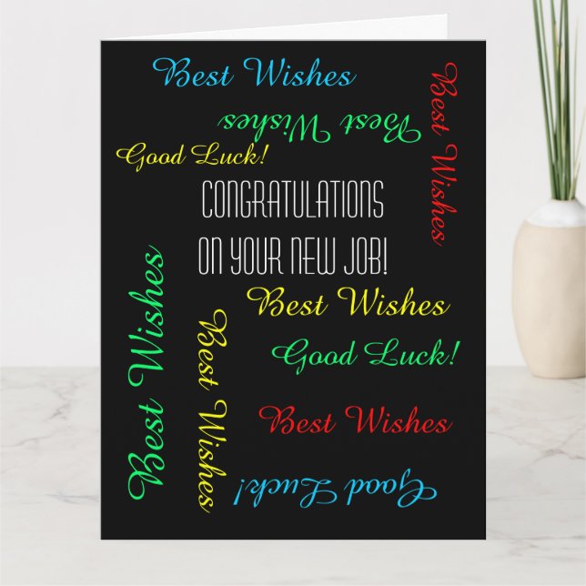 Tarjeta Felicitaciones por nuevo trabajo de todos nosotros (Anverso)