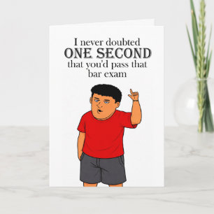 Tarjeta felicitaciones por pasar el examen de barra de man