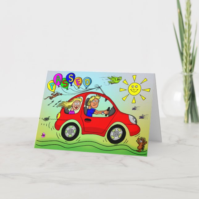 Tarjeta Felicitaciones Por Pasar Tu Prueba De Conducción (Anverso)