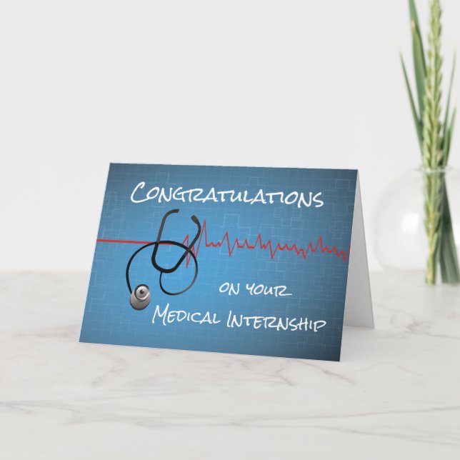 Tarjeta Felicitaciones por prácticas médicas, Stethoscope  (Anverso)