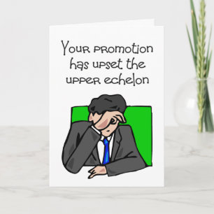 Tarjeta felicitaciones por promoción de trabajo divertida