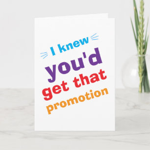 Tarjeta felicitaciones por promoción de trabajo divertida