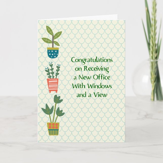 Tarjeta Felicitaciones por recibir nueva oficina (Anverso)