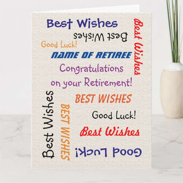 Tarjeta Felicitaciones por retiro de JUMBO de All Burlap (Anverso)