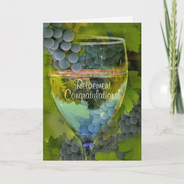 Tarjeta Felicitaciones por retiro Humor de vino (Anverso)