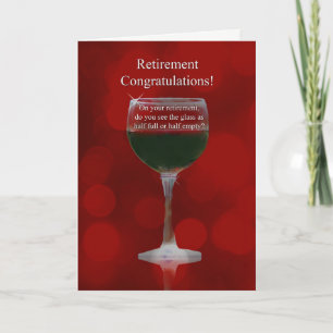 Tarjeta Felicitaciones por retiro Humor de vino