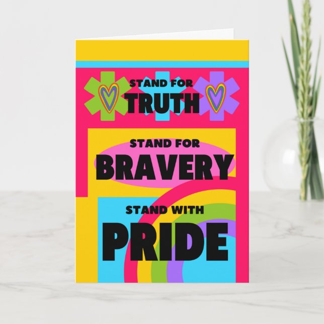 Tarjeta Felicitaciones por salir del orgullo gay (Anverso)