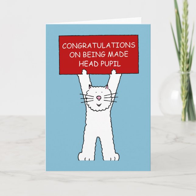 Tarjeta Felicitaciones por ser alumno jefe (Anverso)