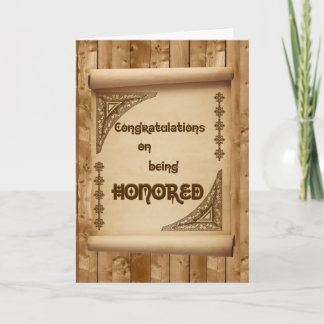 Tarjeta Felicitaciones por ser honrados
