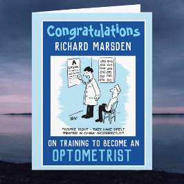 Tarjeta Felicitaciones por ser optometrista