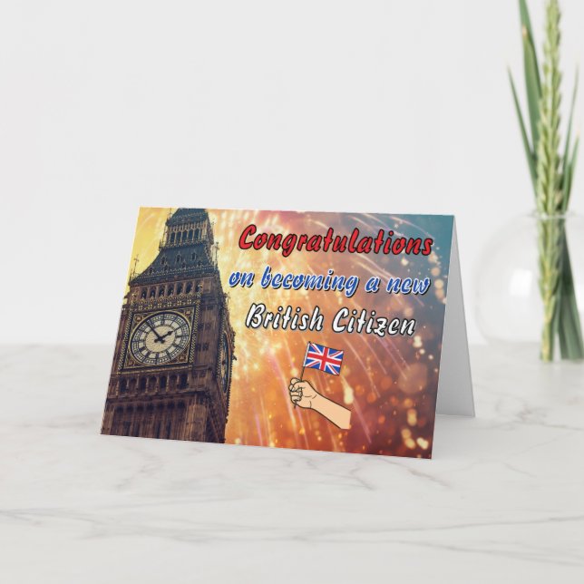Tarjeta Felicitaciones por ser un nuevo regalo ciudadano d (Anverso)