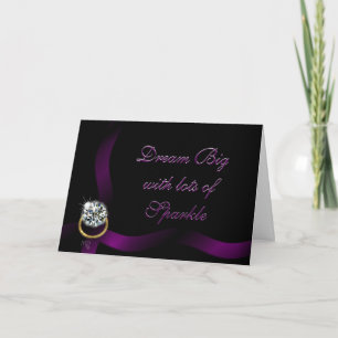 Tarjeta Felicitaciones por sortija de diamantes - para cua