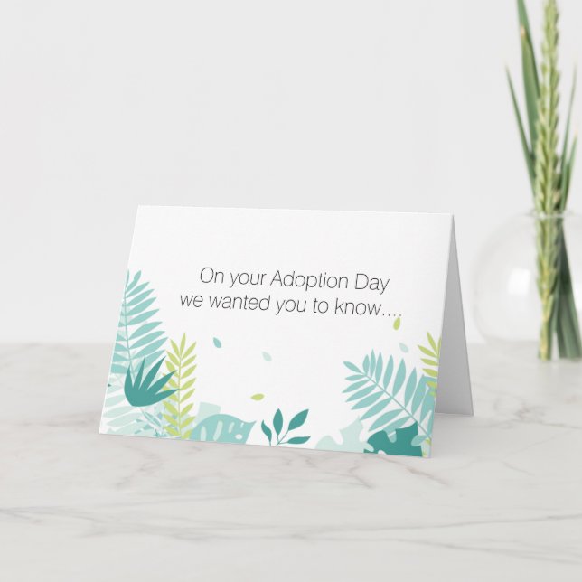 Tarjeta Felicitaciones por su adopción (Anverso)