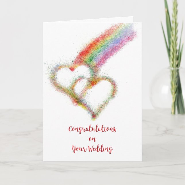 Tarjeta Felicitaciones por su boda Lesbiana o Gay (Anverso)