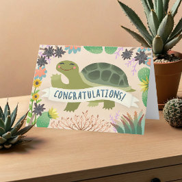 Tarjeta Felicitaciones por su éxito Desert Tortoise