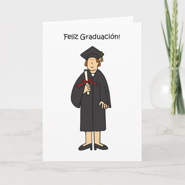 Tarjeta Felicitaciones por su graduación en español (Anverso)