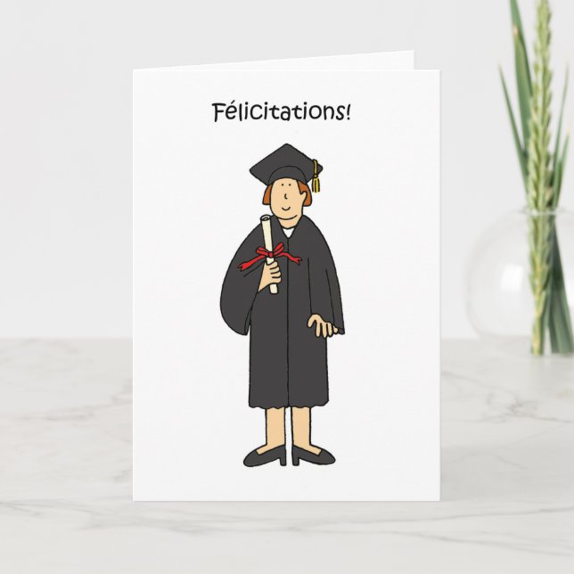 Tarjeta Felicitaciones por su graduación en francés (Anverso)