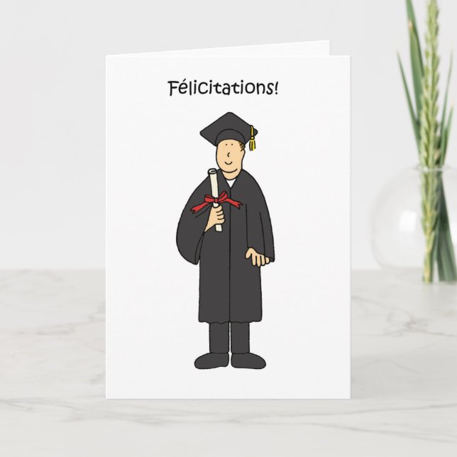Tarjeta Felicitaciones por su graduación en francés (Anverso)