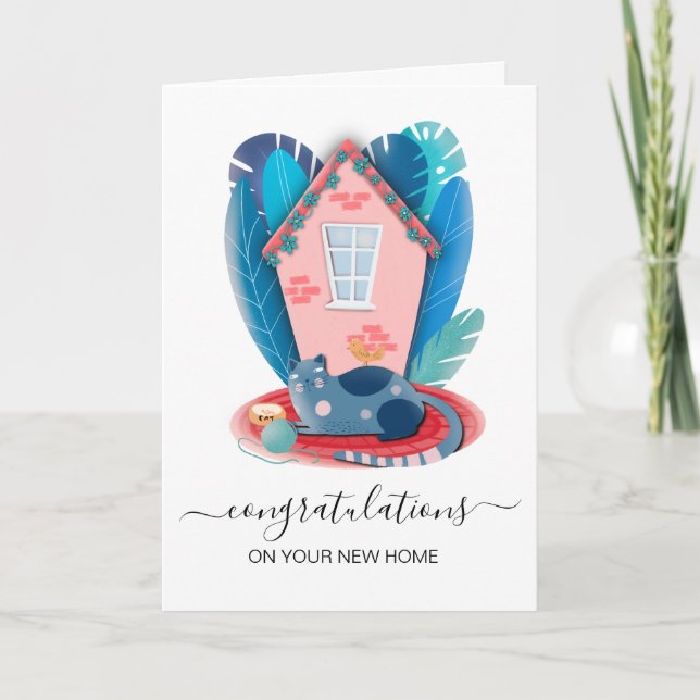 Tarjeta felicitaciones por su nuevo agente inmobiliario (Anverso)