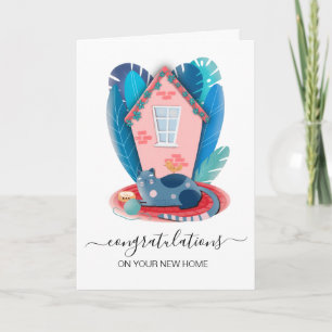 Tarjeta felicitaciones por su nuevo agente inmobiliario