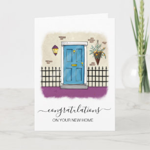 Tarjeta felicitaciones por su nuevo hogar agente inmobilia