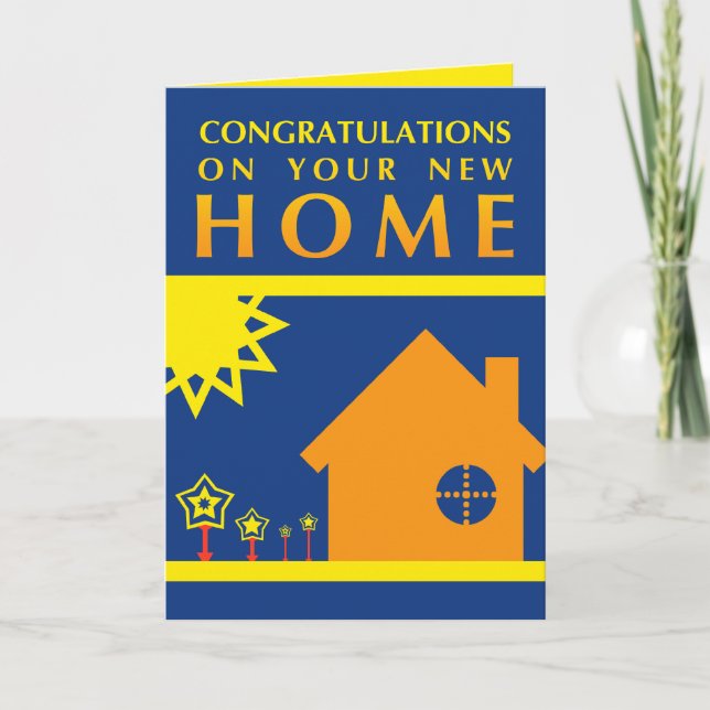 Tarjeta felicitaciones por su nuevo hogar (formas de puest (Anverso)