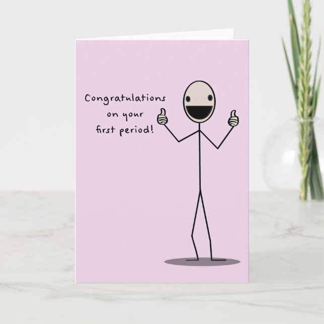 Tarjeta Felicitaciones Por Su Primer Período (Anverso)