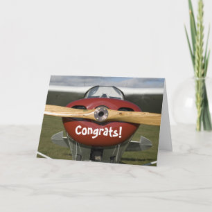 Tarjeta Felicitaciones por su primer piloto de vuelo indiv
