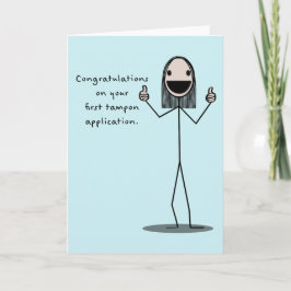 Tarjeta Felicitaciones Por Su Primera Aplicación Tampon