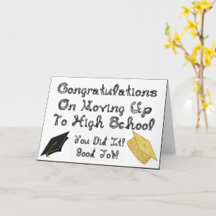 Tarjeta Felicitaciones por subir de graduación a la secund