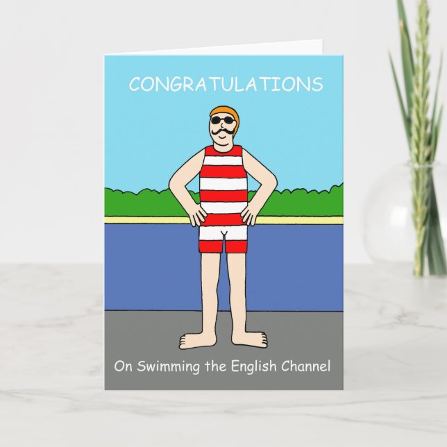 Tarjeta Felicitaciones por Swimmimg el Canal de la Mancha (Anverso)