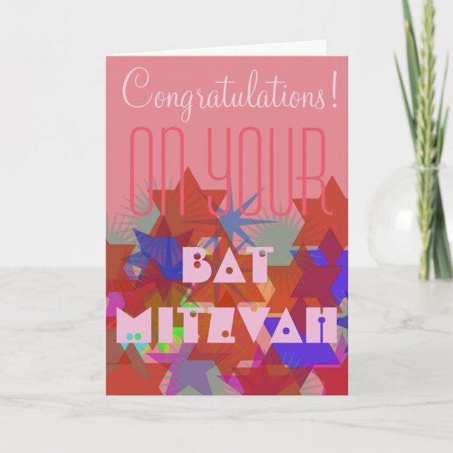 Tarjeta Felicitaciones por tu Bat Mitzvah (Anverso)