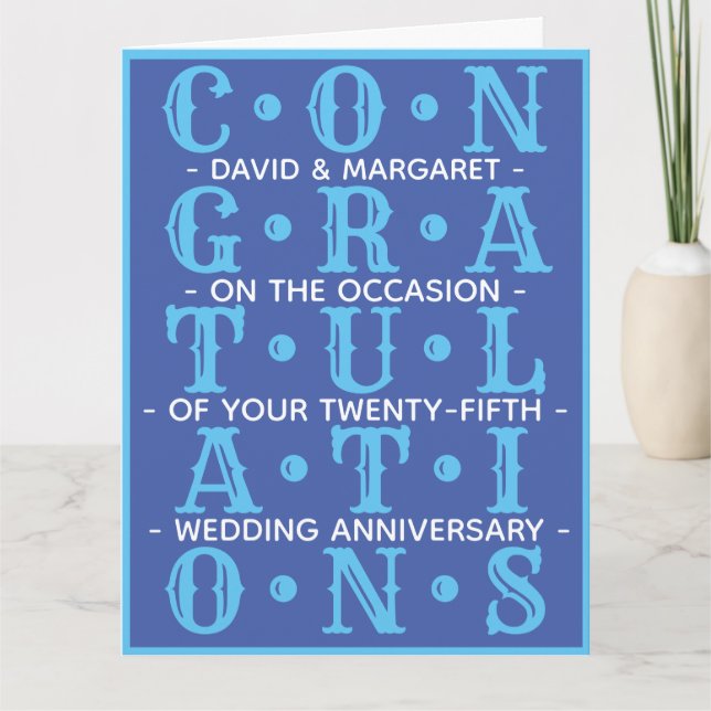 Tarjeta Felicitaciones por tu Boda Aniversario (Anverso)