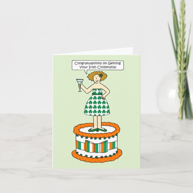 Tarjeta Felicitaciones por tu ciudadanía irlandesa (Anverso)
