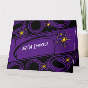 Tarjeta ¡Felicitaciones por tu compromiso! (Morado)